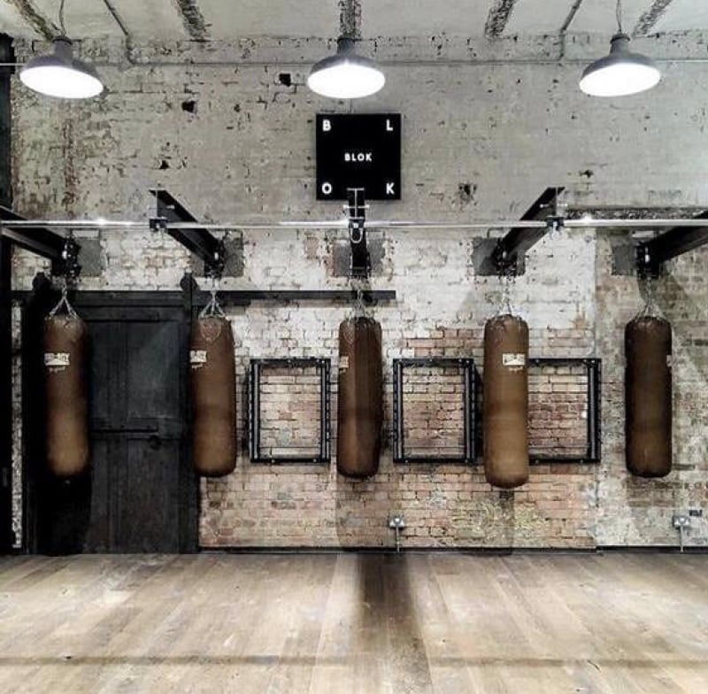 Punching bags at the fitness centre at Asher Adams Hotel, Salt Lake City