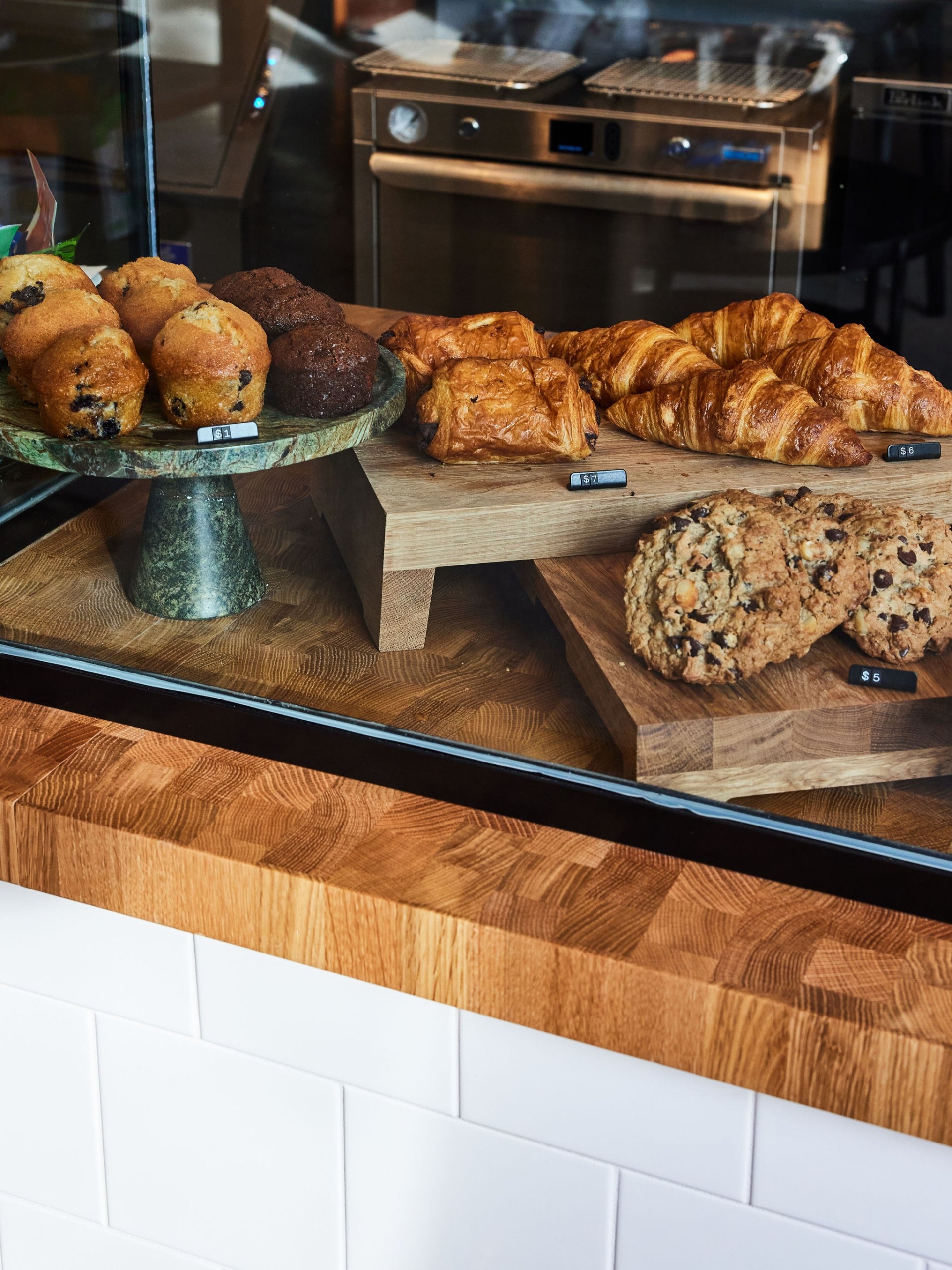 A display case of cookies, croissants and muffins at Counterpart at Asher Adams Hotel, Salt Lake City