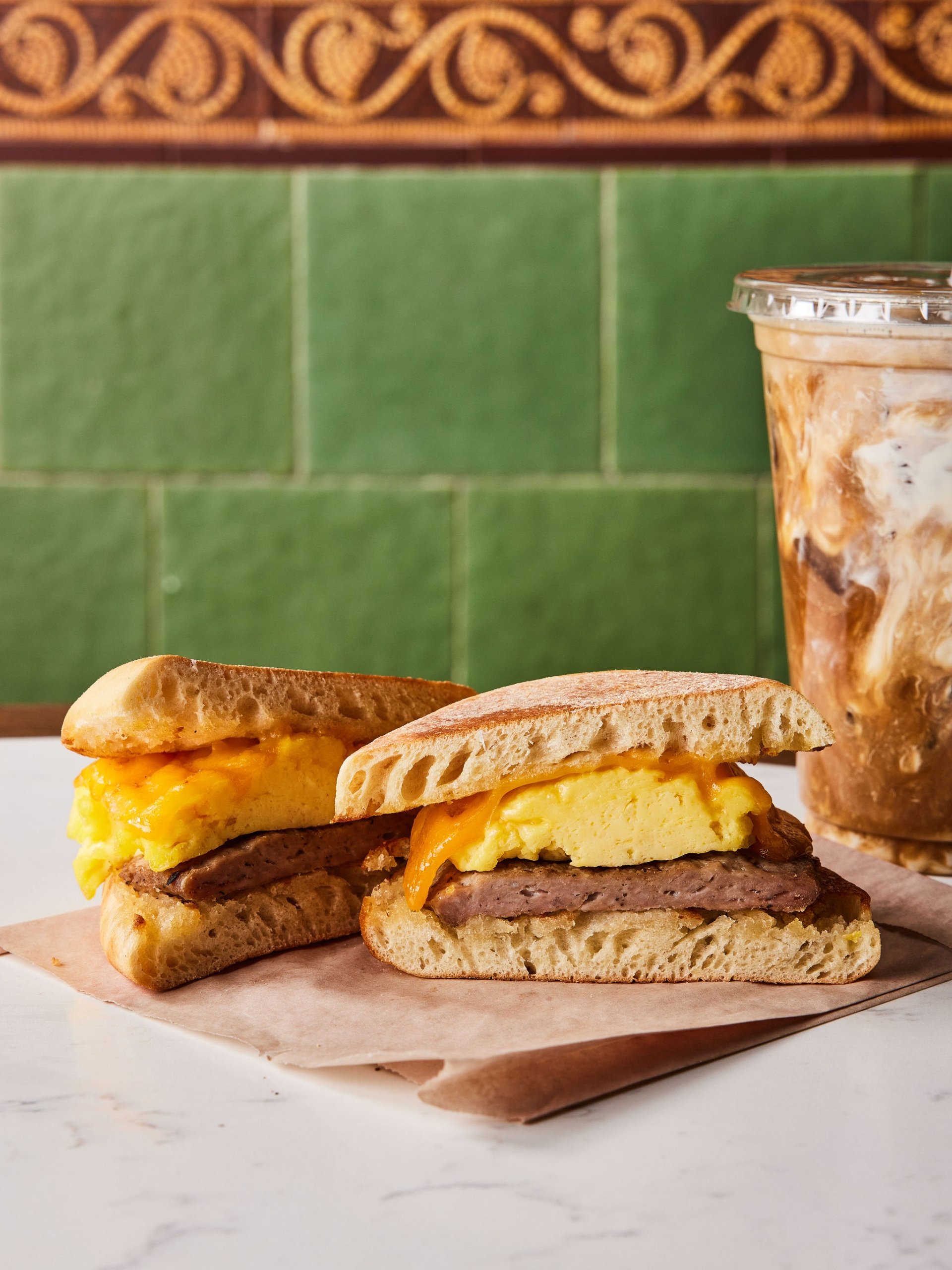 A breakfast sandwich and to-go coffee from Counterpart at Asher Adams Hotel, Salt Lake City