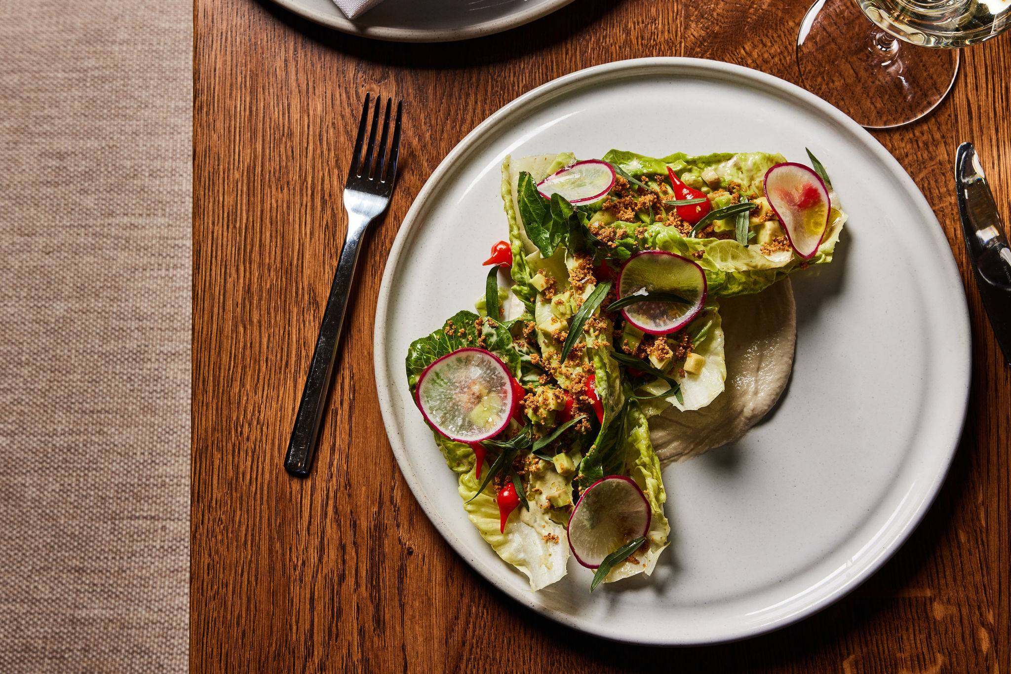 A salad dish served at Rouser, restaurant at Asher Adams Hotel, Salt Lake City