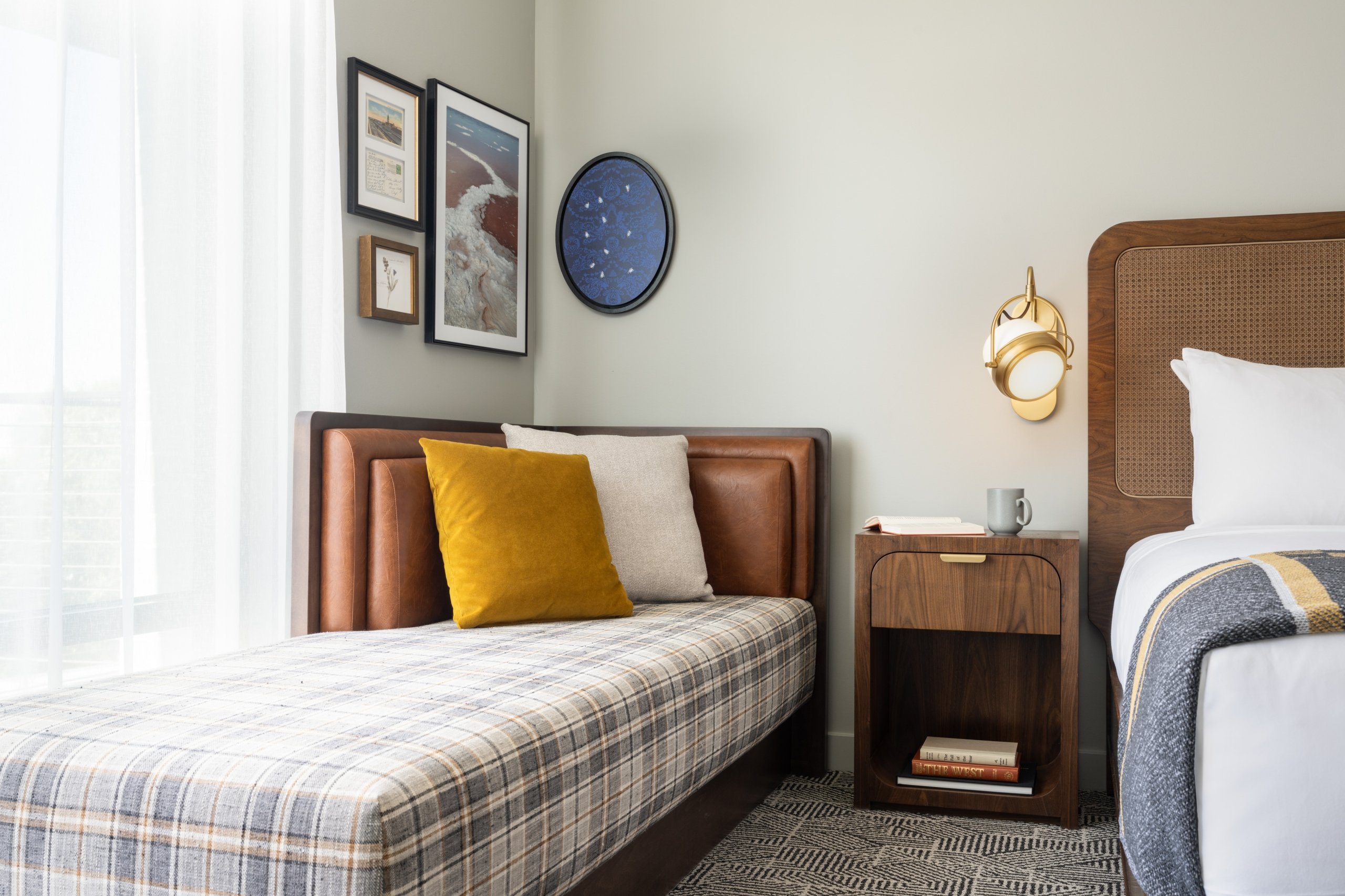 A chaise in a suite at Asher Adams Hotel in Salt Lake City